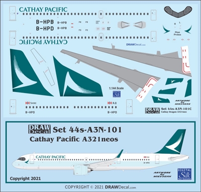 1:144 Cathay Pacific Airbus A.321NEO (with Corogard)