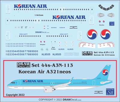 1:144 Korean Air Airbus A.321NEO