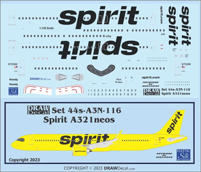 1:144 Spirit Airlines Airbus A.321NEO