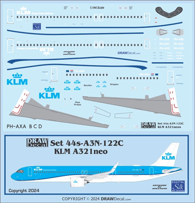 1:144 KLM (2024 cs) Airbus A.321NEO (with Corogard)