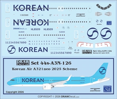 1:144 Korean Air (2026 cs) Airbus A.321NEO