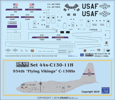 1:144 USAF 934th Airlift Wing 'Flying Vikings' C-130H Hercules