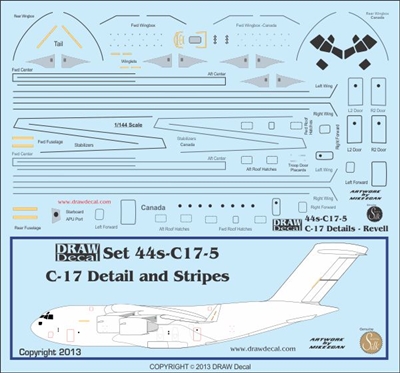 1:144 McDD C17 Globemaster III Stripes & Details- Revell