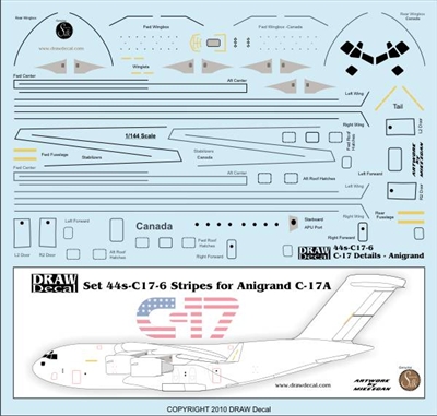 1:144 McDD C17 Globemaster III Stripes & Details
