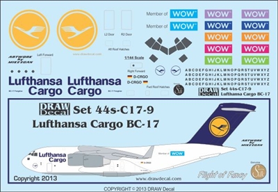 1:144 Lufthansa Cargo McDD BC17 Globemaster III (FOF)