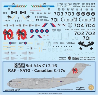 1:144 RAF, CAF, NATO McDD C17 Globemaster III