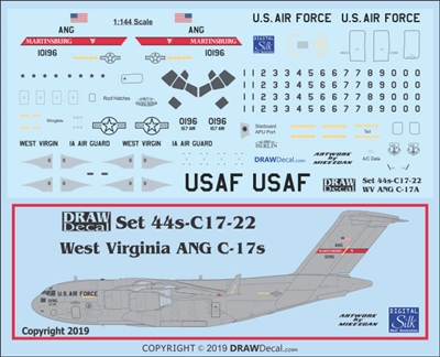 1:144 USAF West Virginia ANG  McDD C17 Globemaster III