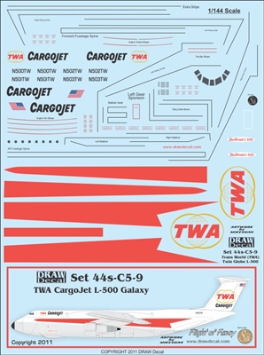 1:144 TWA CargoJet Lockheed C5 Galaxy