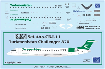 1:144 Turkmenistan Canadair Challenger 870