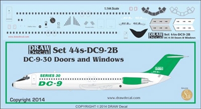 1:144 Douglas DC-9-30 Windows, Doors & Details