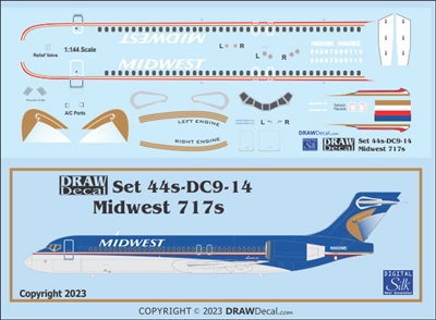 1:144 Midwest Airlines Boeing 717-200