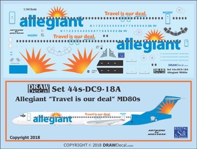 1:144 Allegiant Air McDD MD-80 'Travel is our Deal'