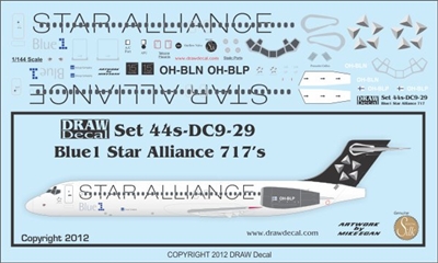 1:144 Blue1 Star Alliance Boeing 717-200