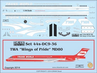 1:144 Trans World 'Wings of Pride'  McDD MD-80