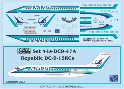 1:144 Republic Airlines Douglas DC-9-15RC