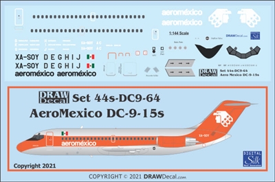 1:144 AeroMexico Douglas DC-9-15