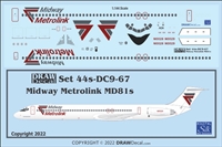 1:144 Midway Airlines Metrolink McDD MD80