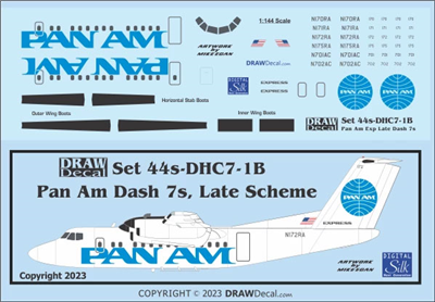 1:144 Pan Am Express (later cs) DHC-7 Dash 7