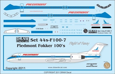 1:144 Piedmont Fokker 100