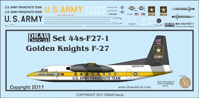 1:144 US Army 'Golden Knights' Fokker F.27