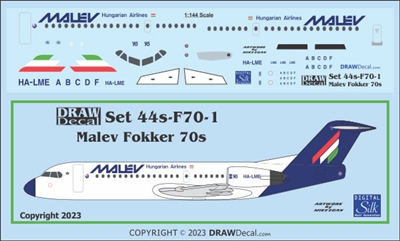 1:144 Malev Fokker 70