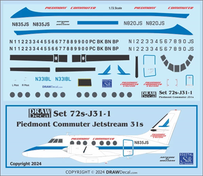1:144 Piedmont Commuter Bae 3101 Jetstream 31