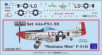 1:144 P-51D Mustang  "Montana Miss" and "Kiss Me Kate"