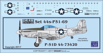 1:144 N.A. P-51D Mustang  "Chooch II", "Dorrie H"