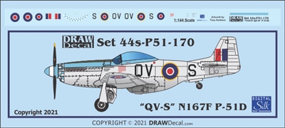 1:144 N.A. P-51D Mustang Royal Air Foirce "QV-S N167F"
