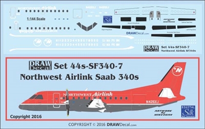 1:144 Northwest Airlink Saab 340B