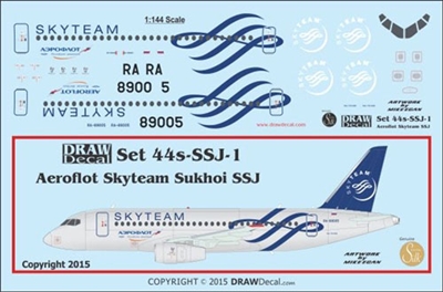 1:144 Aeroflot Skyteam Sukhoi Superjet 100