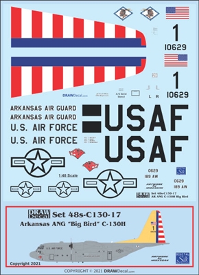 1:48 USAF 'Arkansas ANG' "Big Bird" C.130H Hercules