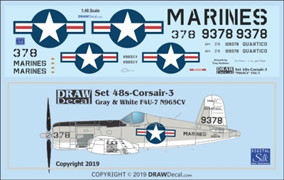 1:48 US Navy 'Gray and White' F4U-7 Corsair (N965CV)