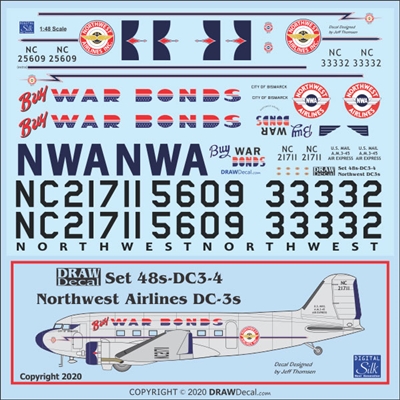 1:48 Northwest Airlines Douglas DC-3