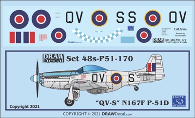 1:48 N.A. P-51D Mustang Royal Air Foirce "QV-S N167F"