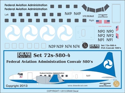 1:72 Federal Aviation Administration Convair 580