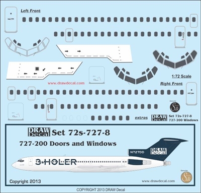 1:72 Boeing 727-200 Doors, Windows & Details