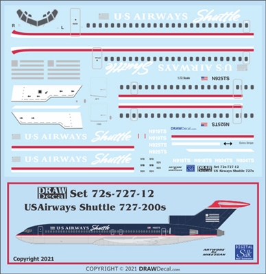 1:72 US Airways Shuttle Boeing 727-200