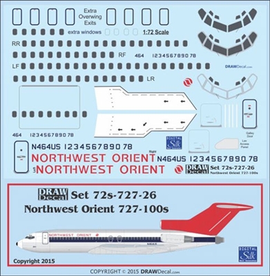 1:72 Northwest Orient Boeing 727-100