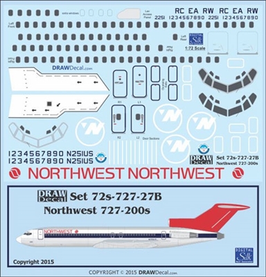 1:72 Northwest Airlines Boeing 727-200