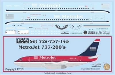 1:72 MetroJet Boeing 737-200