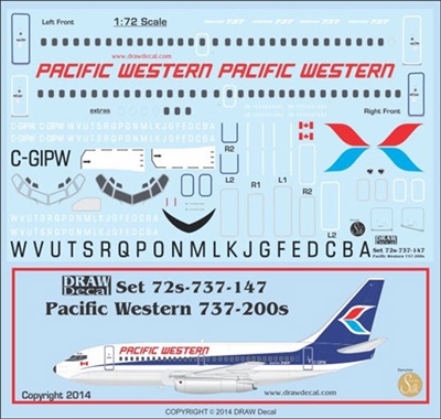 1:72 Pacific Western Boeing 737-200