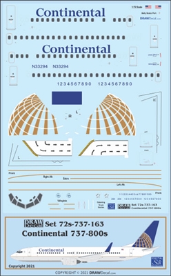 1:72 Continental Airlines Boeing 737-800
