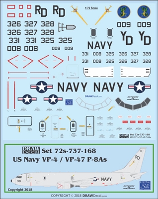 1:72 US Navy Boeing P-8A Poseidon VP-4 Skinny Dragons, VP-47 Golden Swordsmen