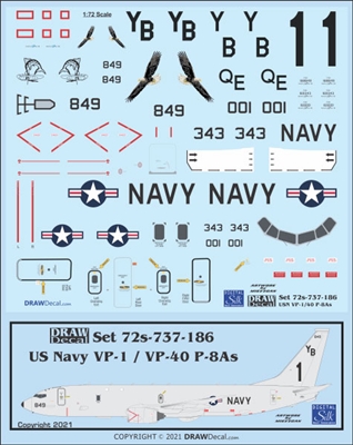 1:72 US Navy Boeing P-8A Poseidon VP-1 Screaming Eagles, VP-40 Fighting Marlins