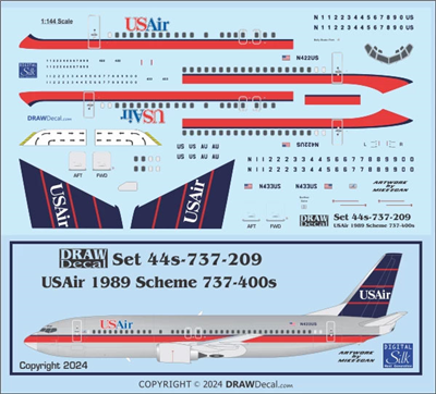 1:72 US Air (1989 cs)  Boeing 737-400