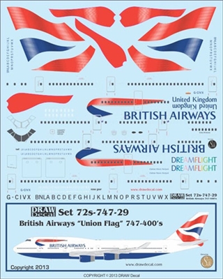 1:72 British Airways 'Chatham Flag' Boeing 747-400