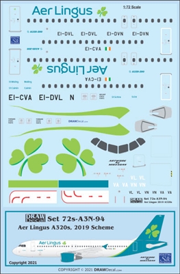 1:72 Aer Lingus (2019 cs) Airbus A.320
