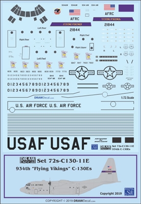 1:72 USAF 934th Airlift Wing 'Flying Vikings' C-130E Hercules