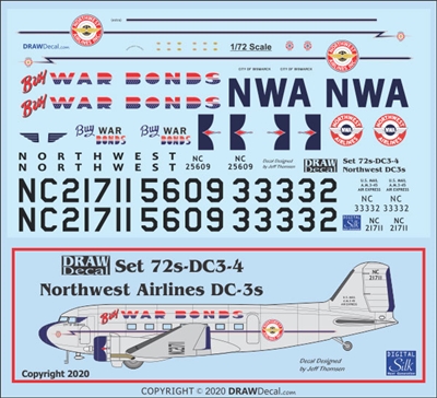 1:72 Northwest Airlines Douglas DC-3